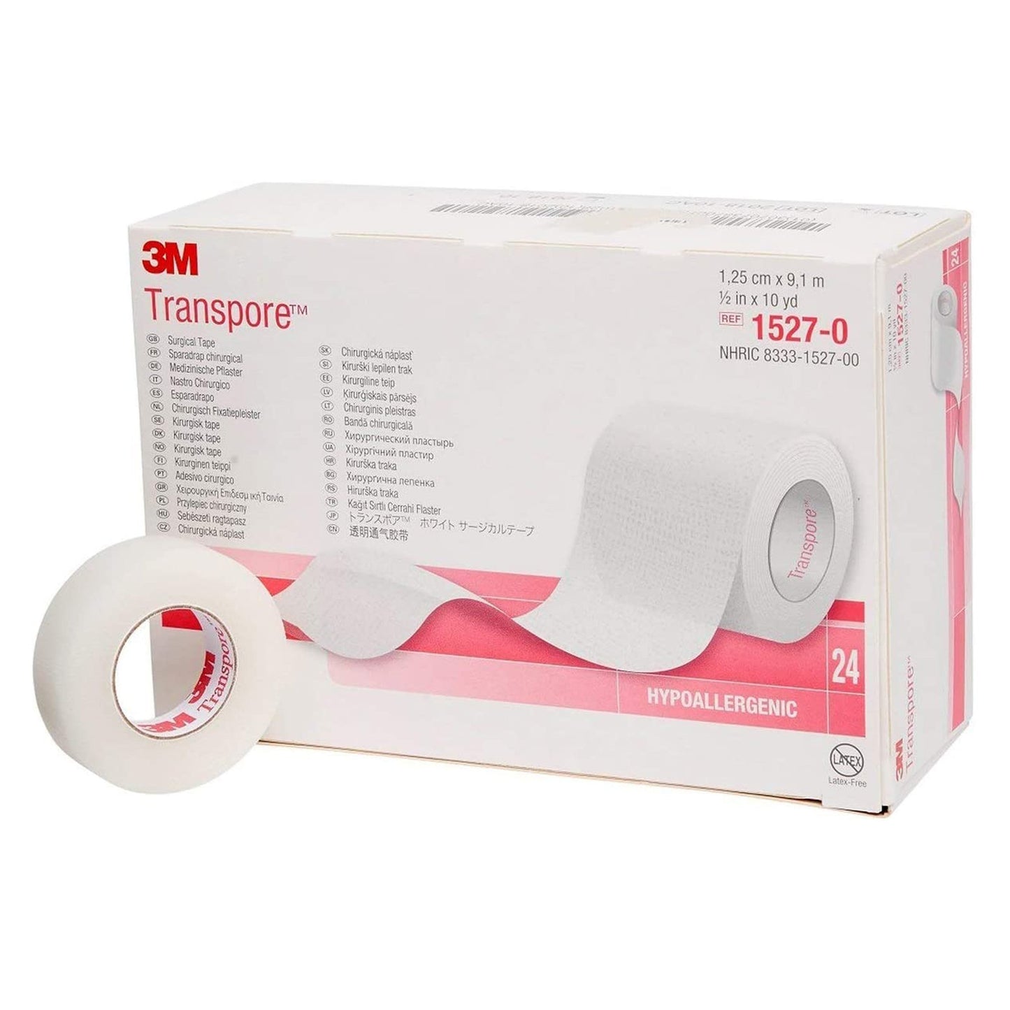 TAPE, ADHSV TRANSPORE 1/2"X10YDS
