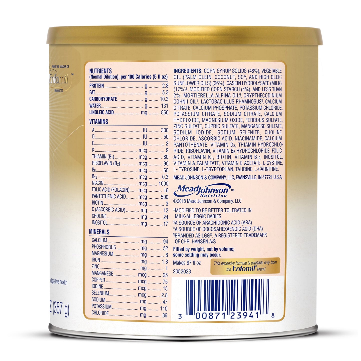 NUTRAMIGEN W/PROBIOTIC LGG, PDR 12.6OZ