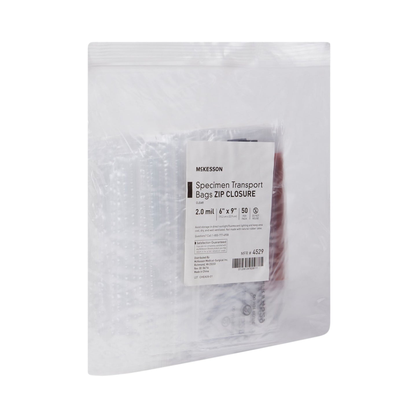 BAG, SPCMN BIOHAZ CLR 6X9