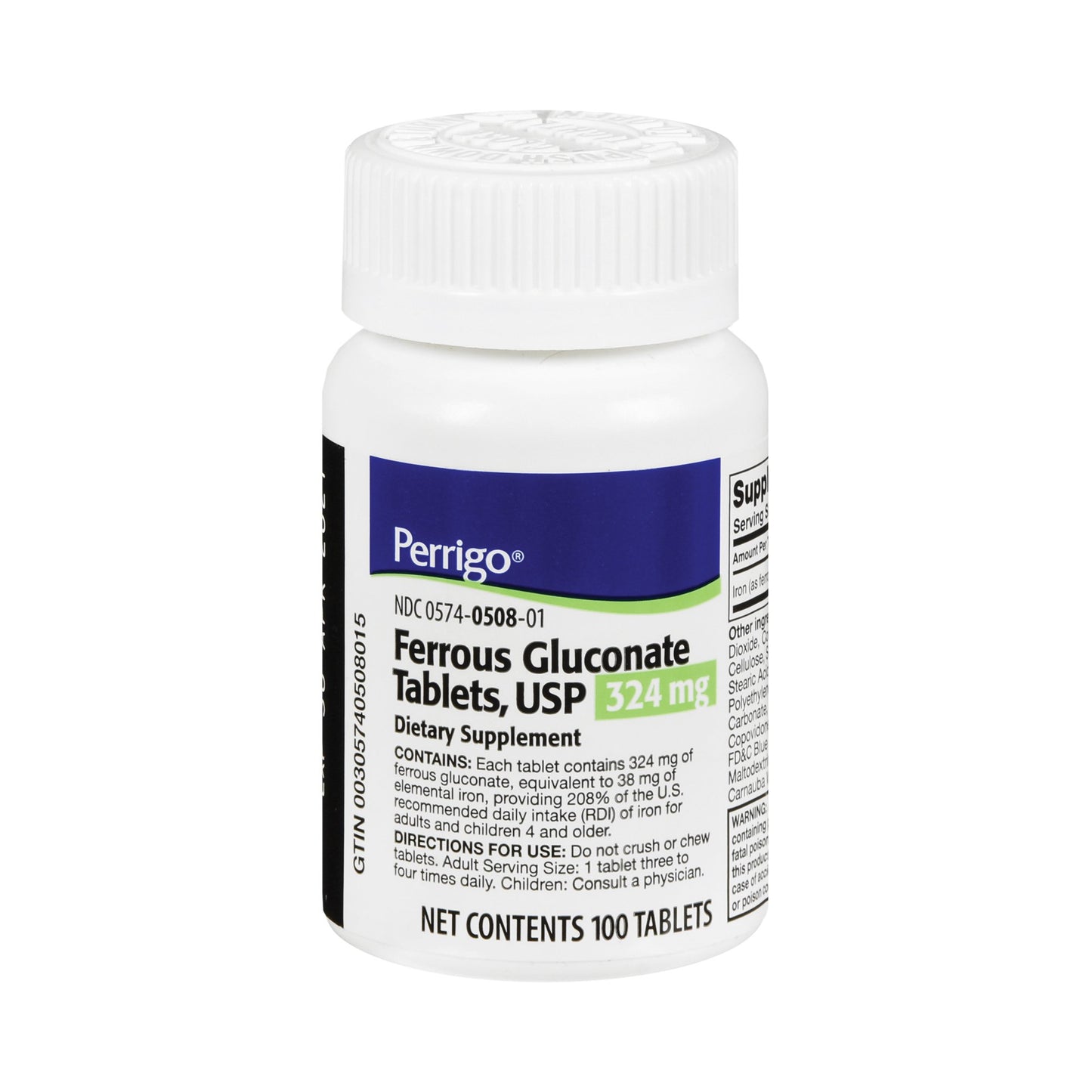 FERROUS GLUCONATE, TAB 324MG