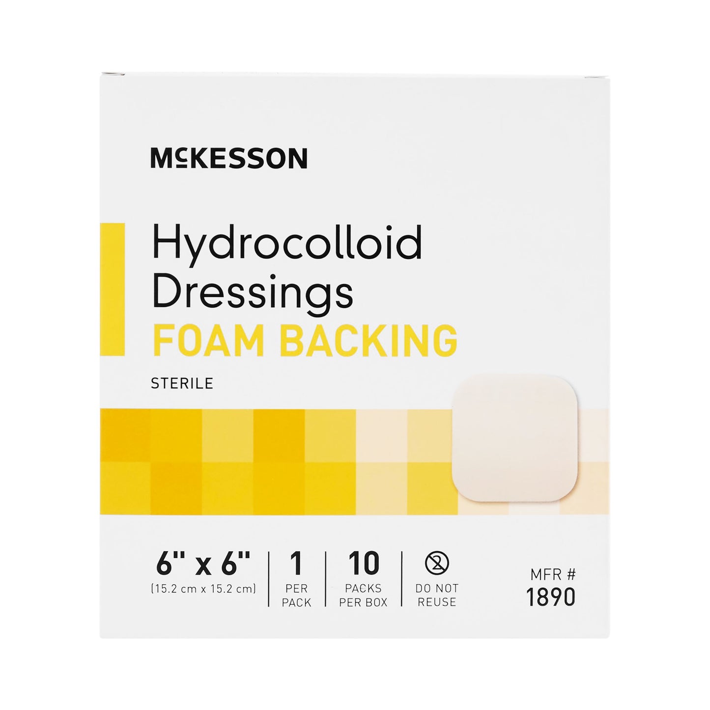 DRESSING, HYDROCOLLOID FOAM-BCK STR 6X6"