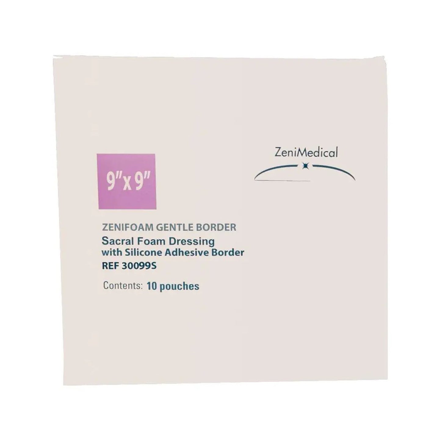 DRESSING, ZENIFOAM GENTLE BORDER SACRAL 9X9"