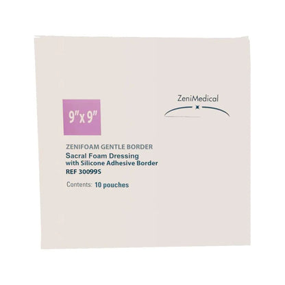 DRESSING, ZENIFOAM GENTLE BORDER SACRAL 9X9"