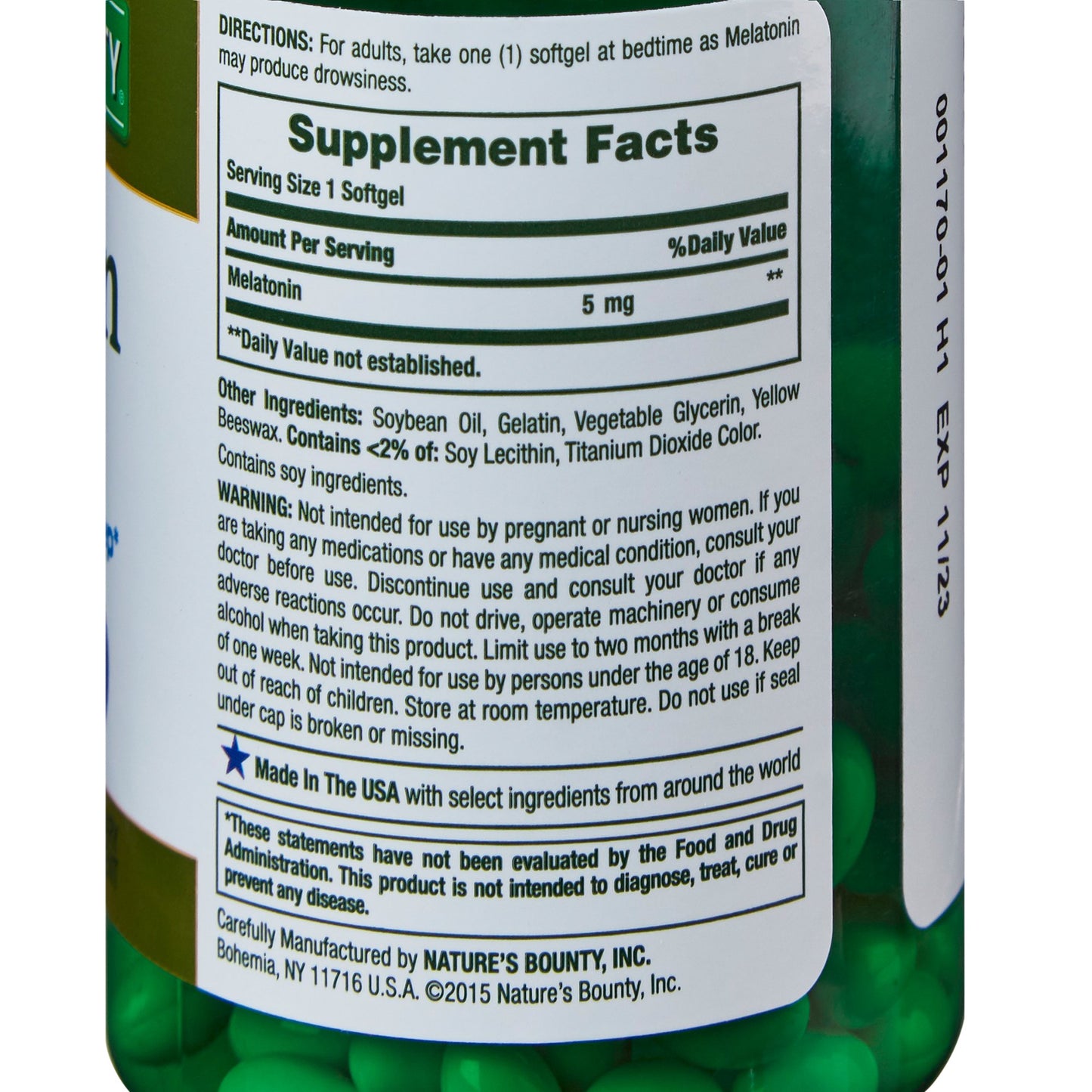 MELATONIN, SOFT GEL 5MG