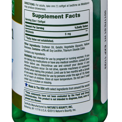 MELATONIN, SOFT GEL 5MG