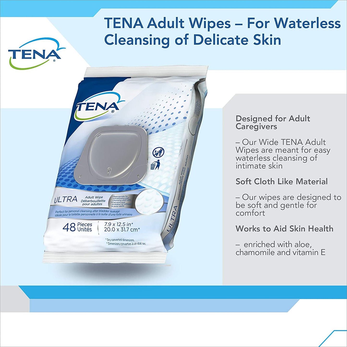 WASHCLOTH, WET CLASSIC TENA DISP