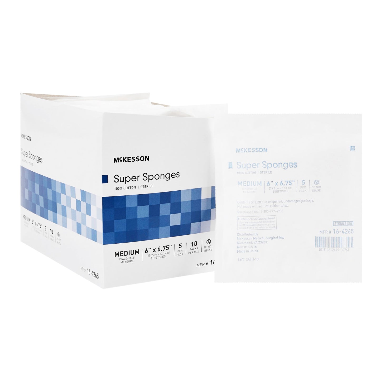 SPONGE, SUPR 6"X6 3/4" MED STRLF