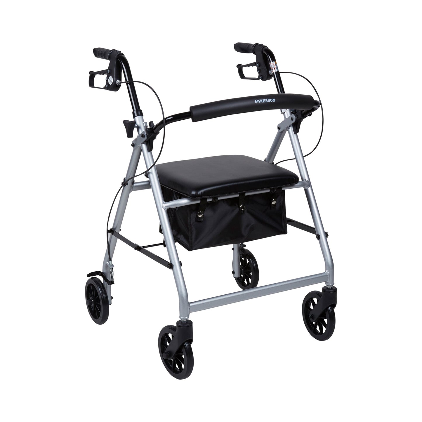 WALKER, ROLLATOR LTWT FOLDINGALUM W/6" WHLS SLVR 300LB