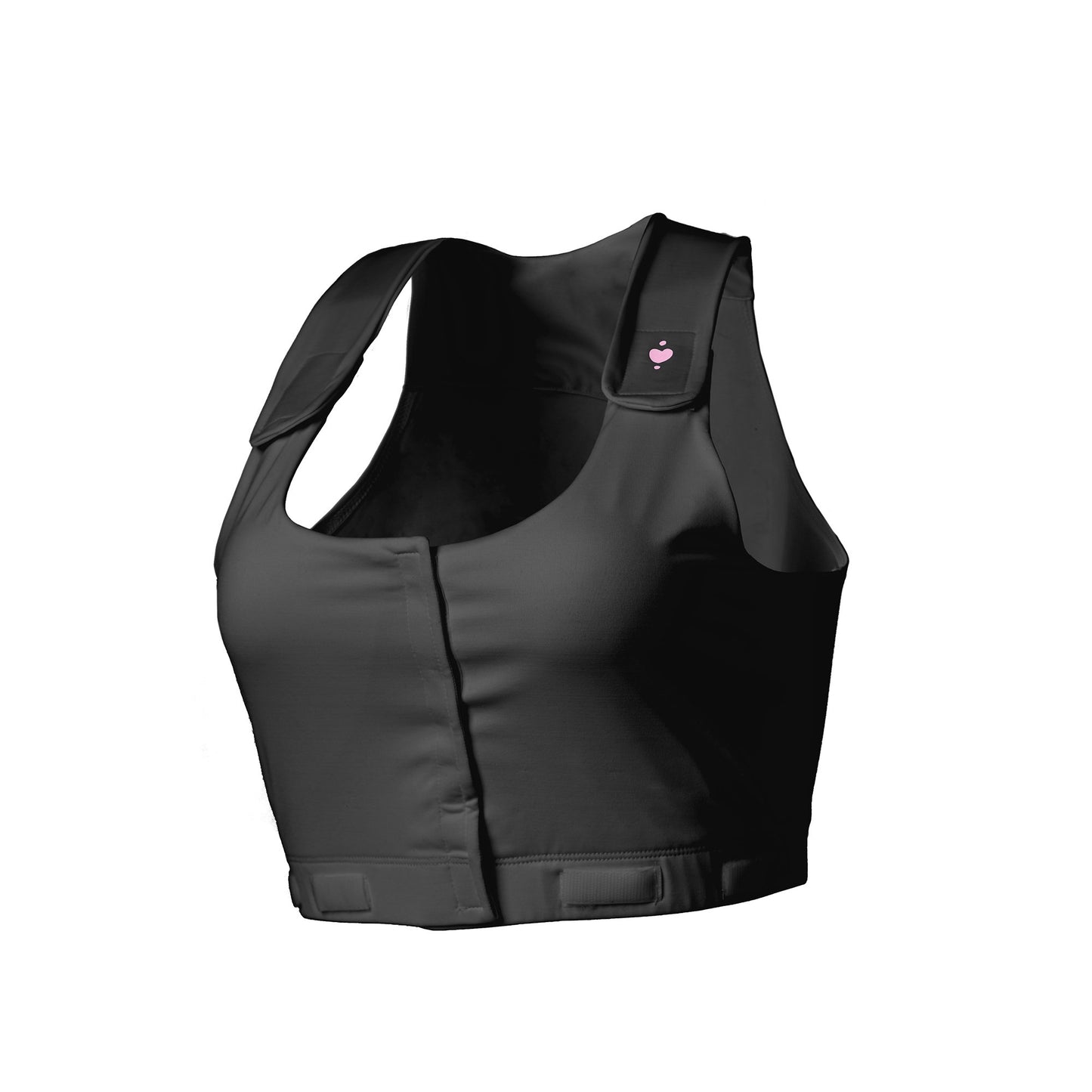 BRA, PST-OP LARISSA W/PCKT PUFF DRN TAB BLK MED