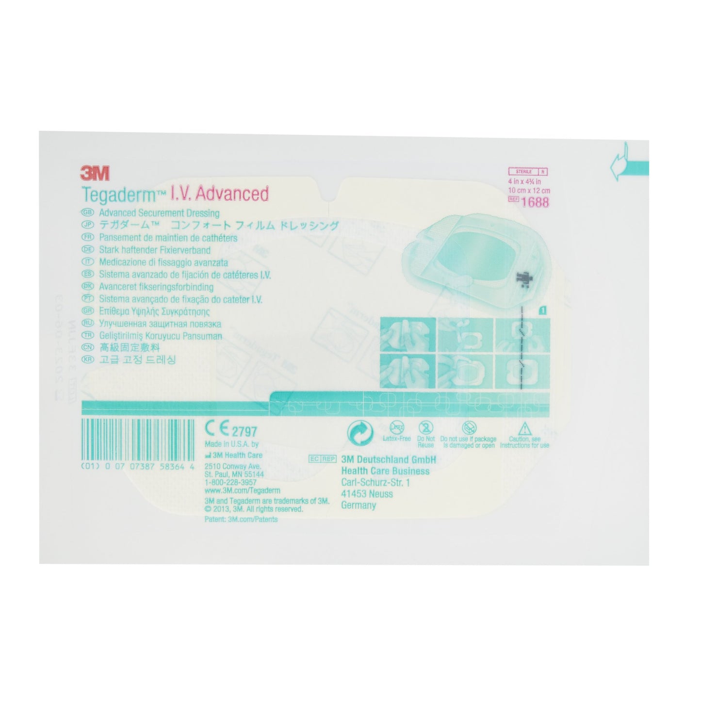 DRESSING, TEGADERM IV 4X4 3/4