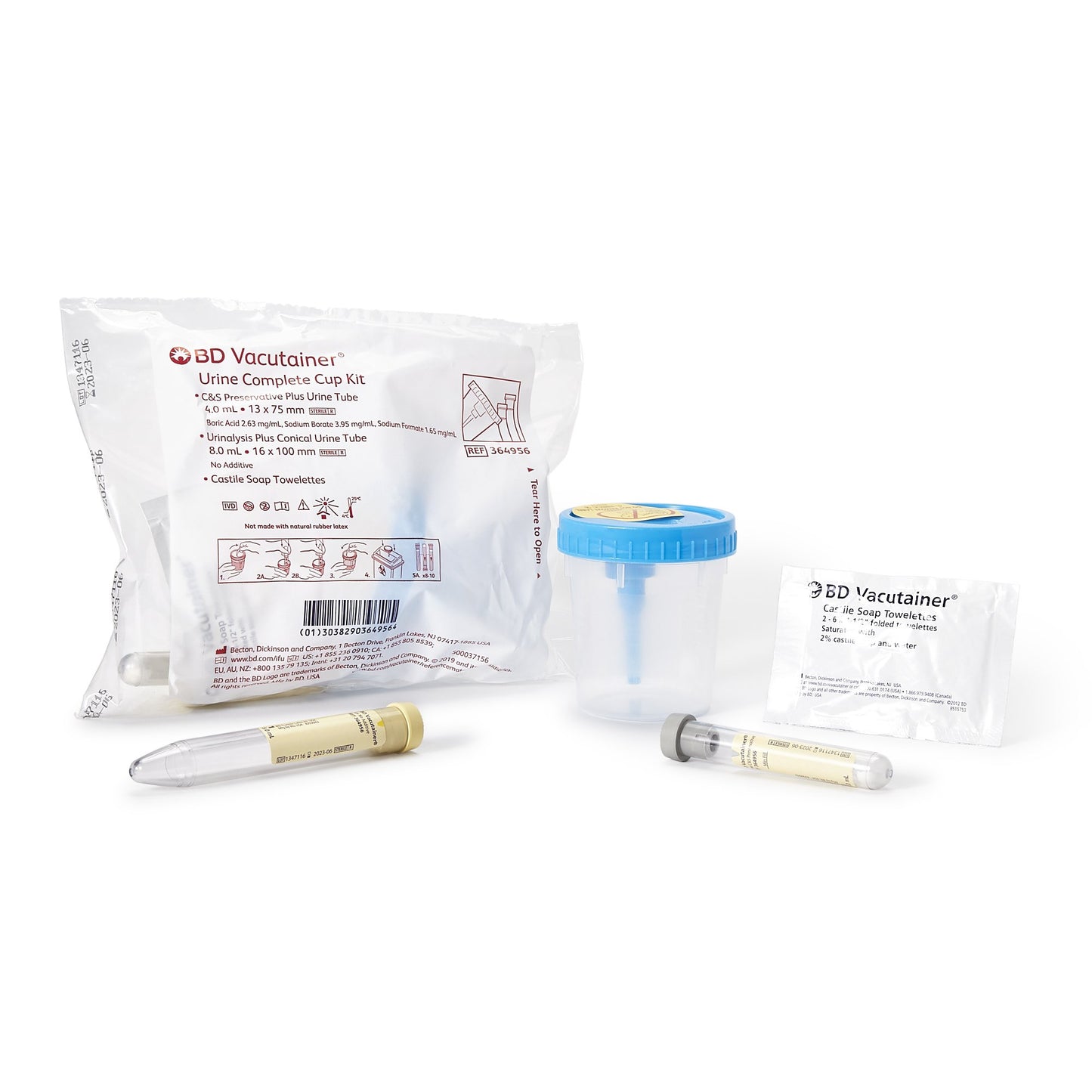 COLLECTION KIT, URINE COMPLETE8ML 13"X75"