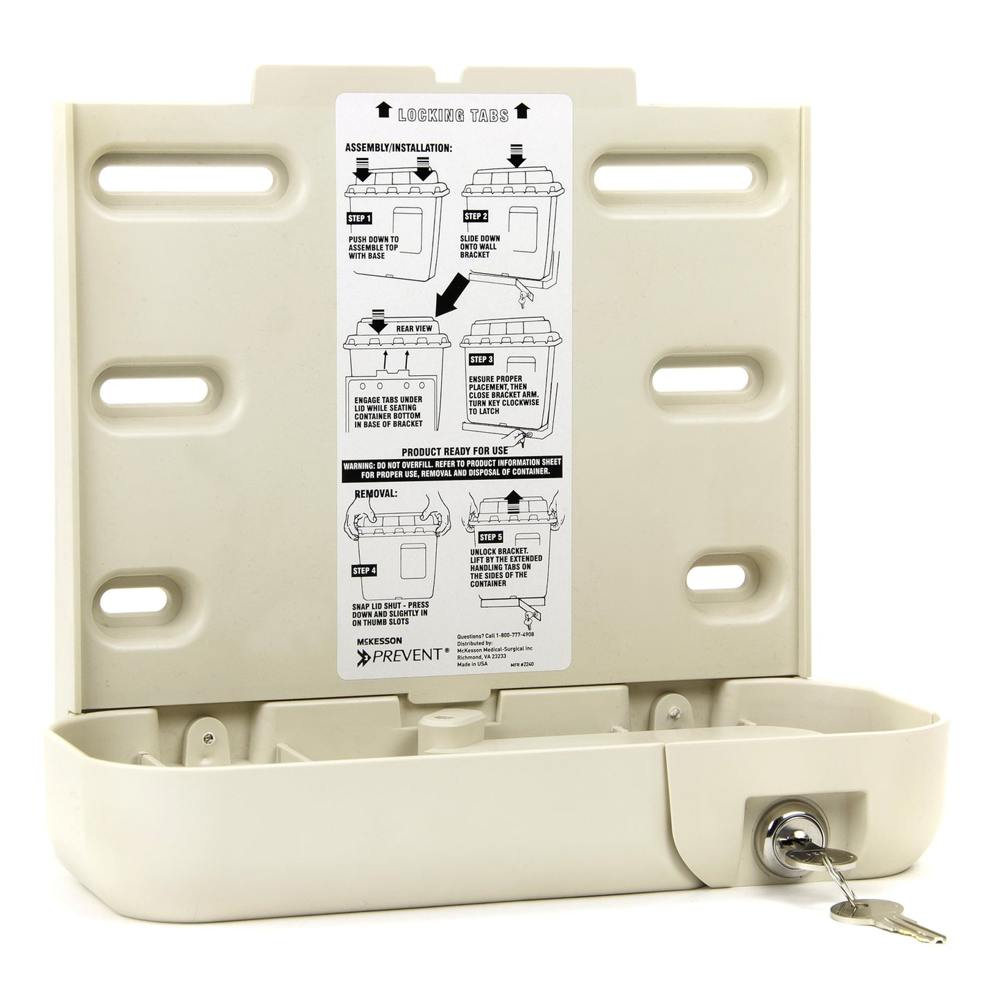 BRACKET, F/SHARPS WALL LOCKINGF/5.4QT CONT