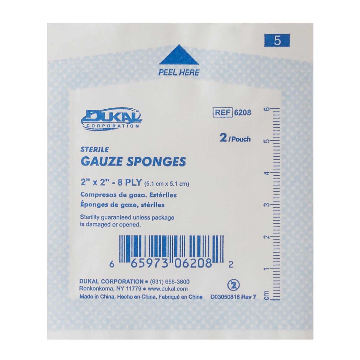 SPONGE, GAUZE 8PLY STR 2"X2"