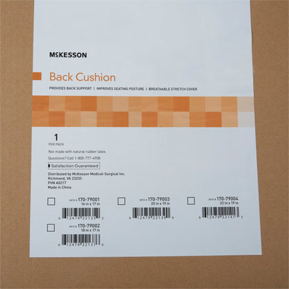 CUSHION, BACK W/LUMBAR SUPP 18"X17"