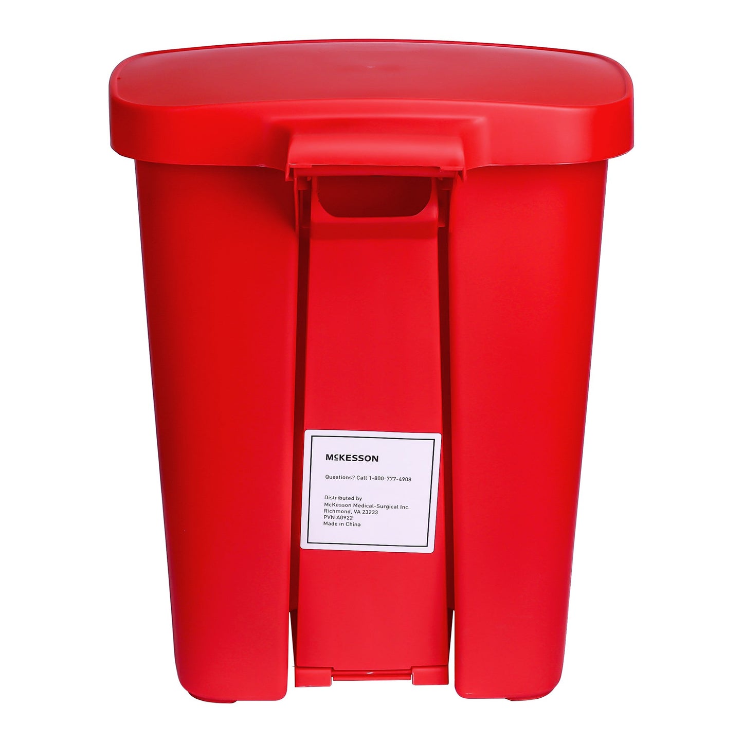 WASTECAN, STEP-ON RECTGL PLASRED 32QT