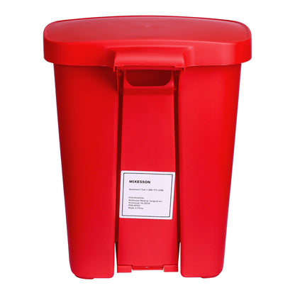 WASTECAN, STEP-ON RECTGL PLASRED 32QT