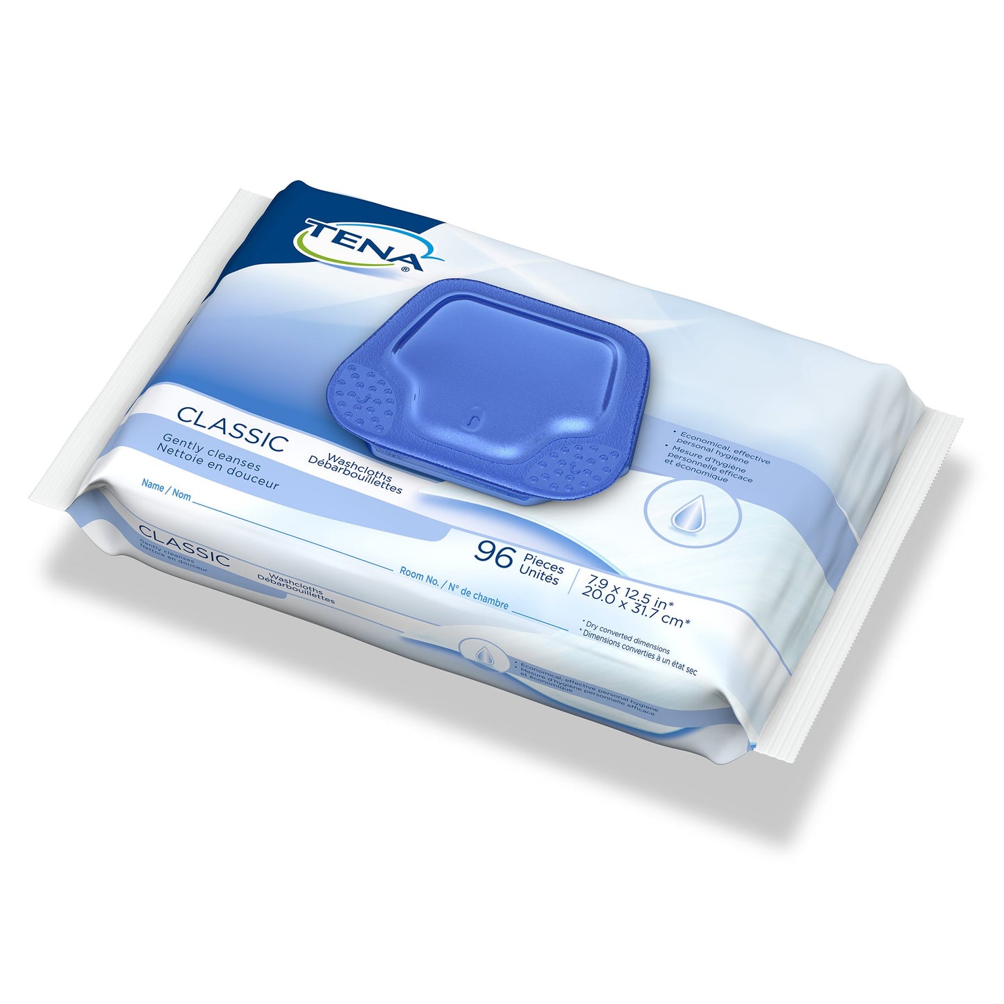 WASHCLOTH, WET CLASSIC TENA DISP
