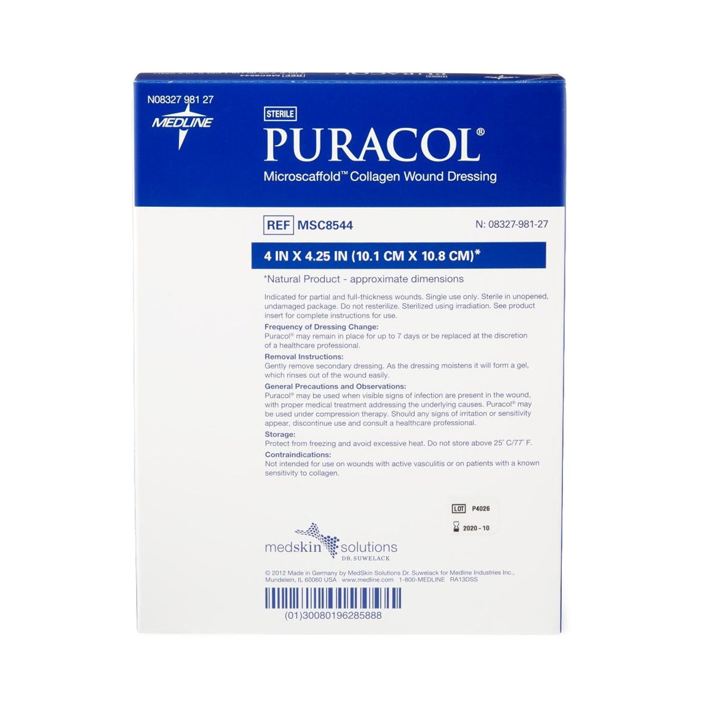 DRESSING, WOUND PURACOL COLLAGEN 4X4 1/4