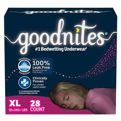 UNDERWEAR, GOODNITES YTH GIRLXLG