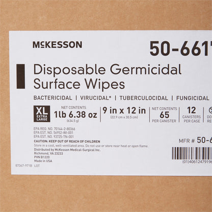 WIPE, GERMICIDE XLG 9"X12"