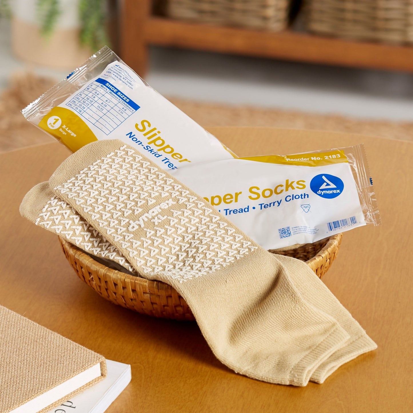 SOCK, SLIPPER N/SKD BGE XLG