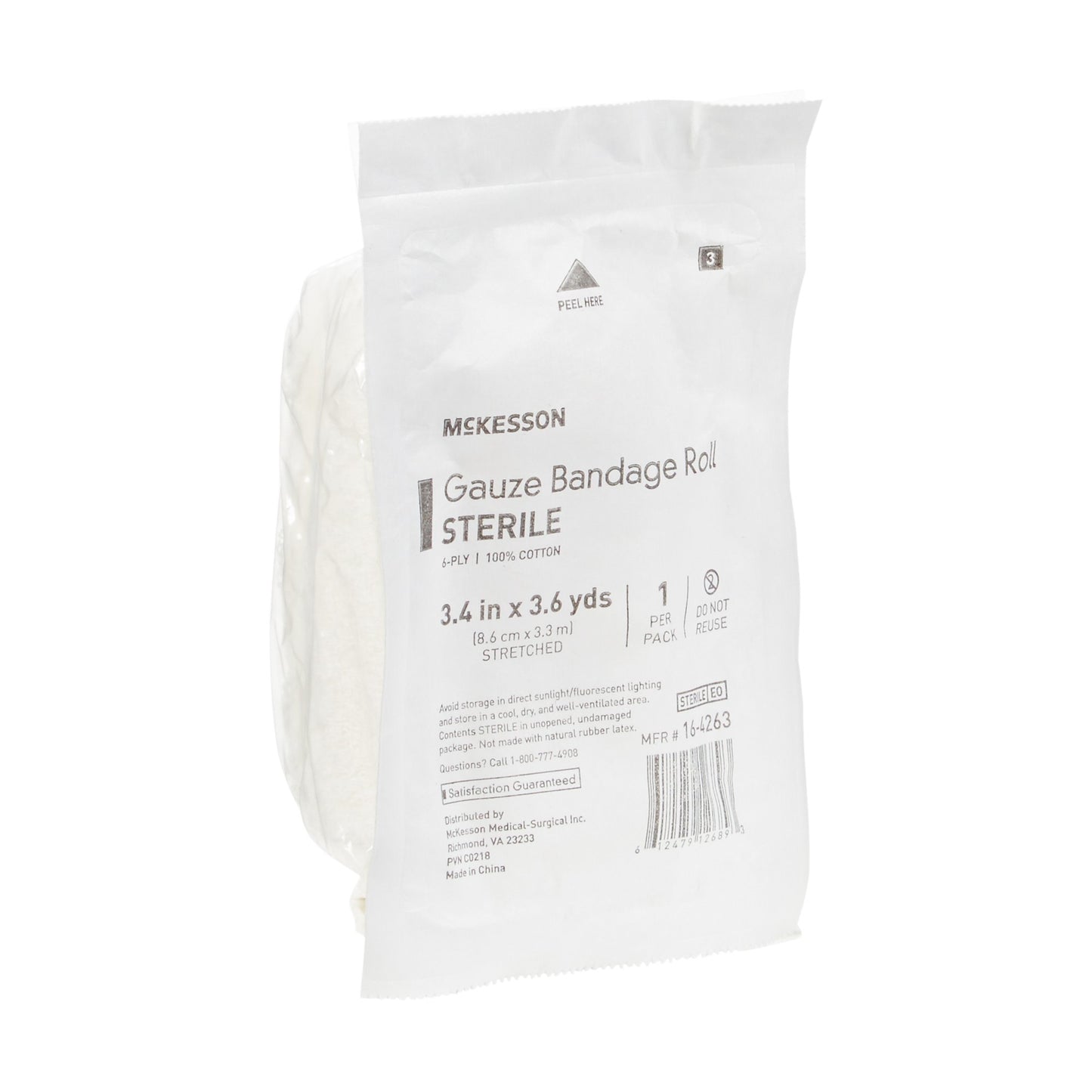 BANDAGE ROLL, GAUZE FLUFF STR3.4"X3.6YDS