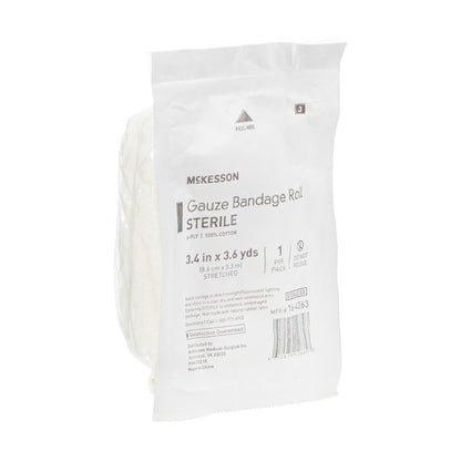 BANDAGE ROLL, GAUZE FLUFF STR3.4"X3.6YDS