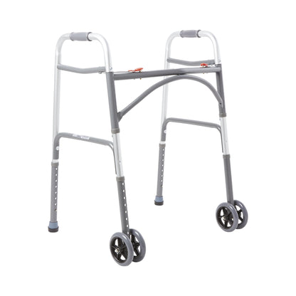 WALKER, FOLDING STEEL W/WHLS HVY DUTY ADLT 500LB