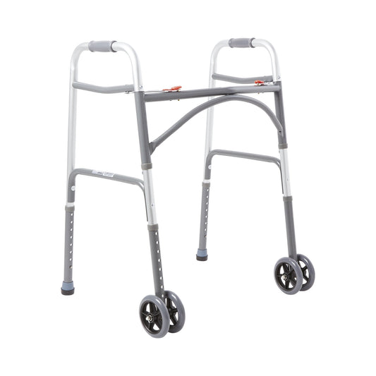 WALKER, FOLDING STEEL W/WHLS HVY DUTY ADLT 500LB