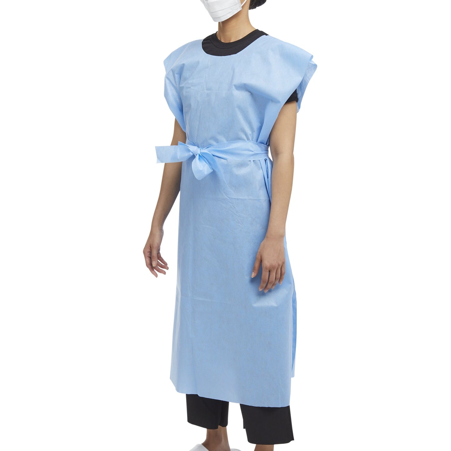 GOWN EXAM XL BLU50/CS SEWN SHOULDER