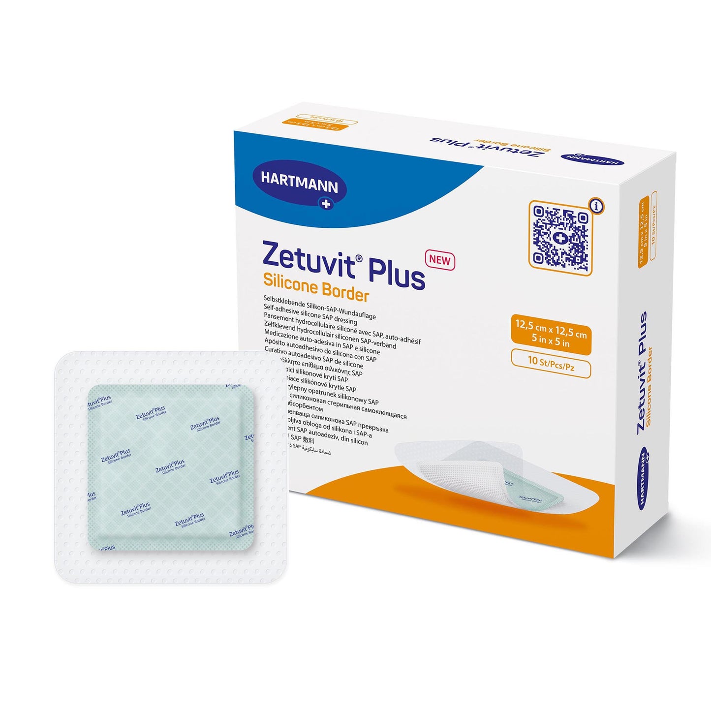 DRESSING, WND ZETUVIT + SAP BRDR SIL ADH 5"X5"