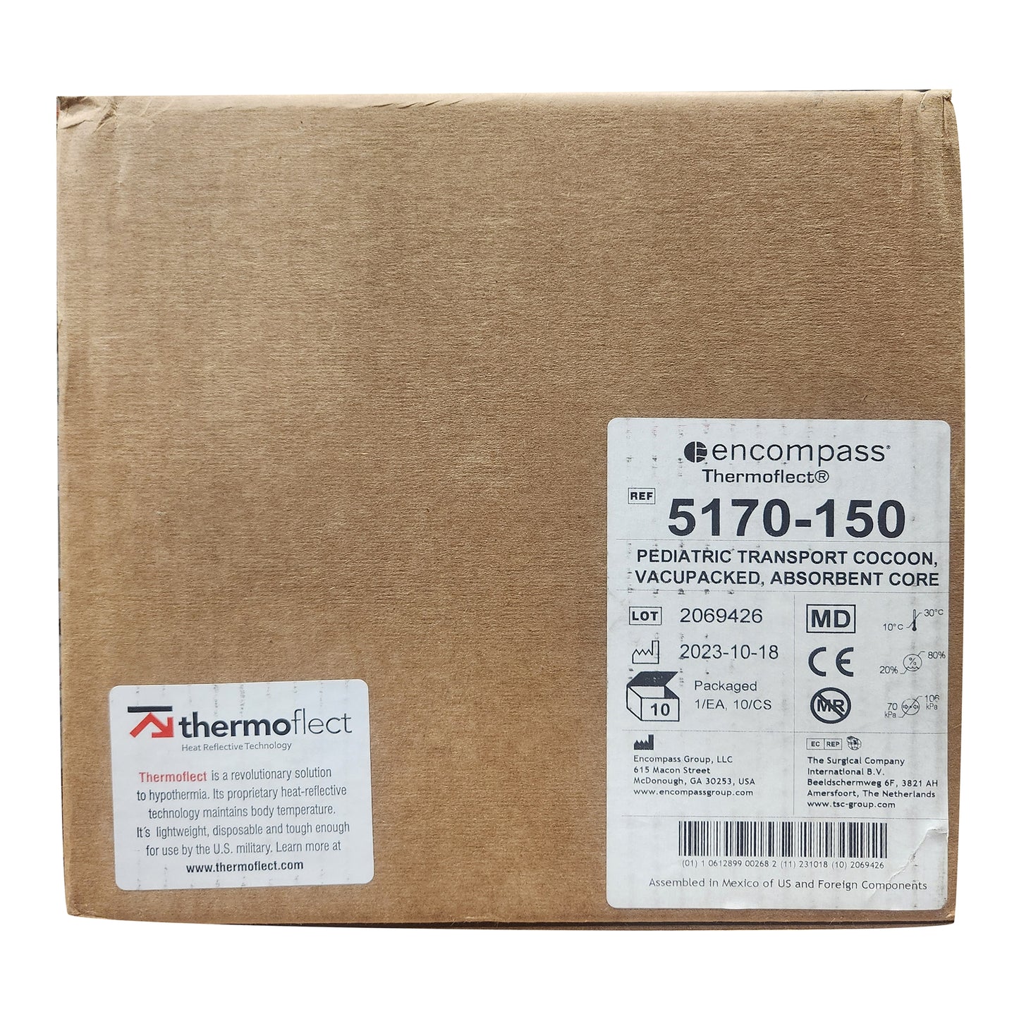 BLANKET, HYPOTHERMIA PED COCOON SLVR