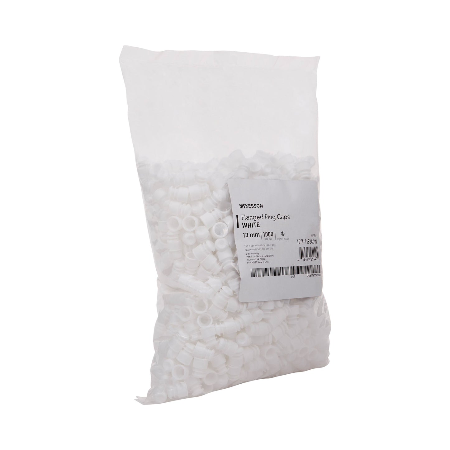 CAP, VAC TUBE WHT 13MM