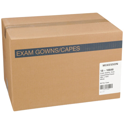 GOWN, EXAM T/P/T ECON WHT 30X42