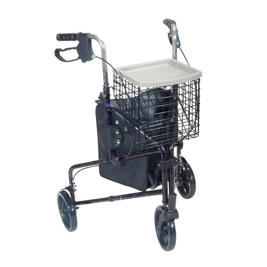 WALKER, ROLLATOR DLX ALUM 3WHLBLU DRVMED