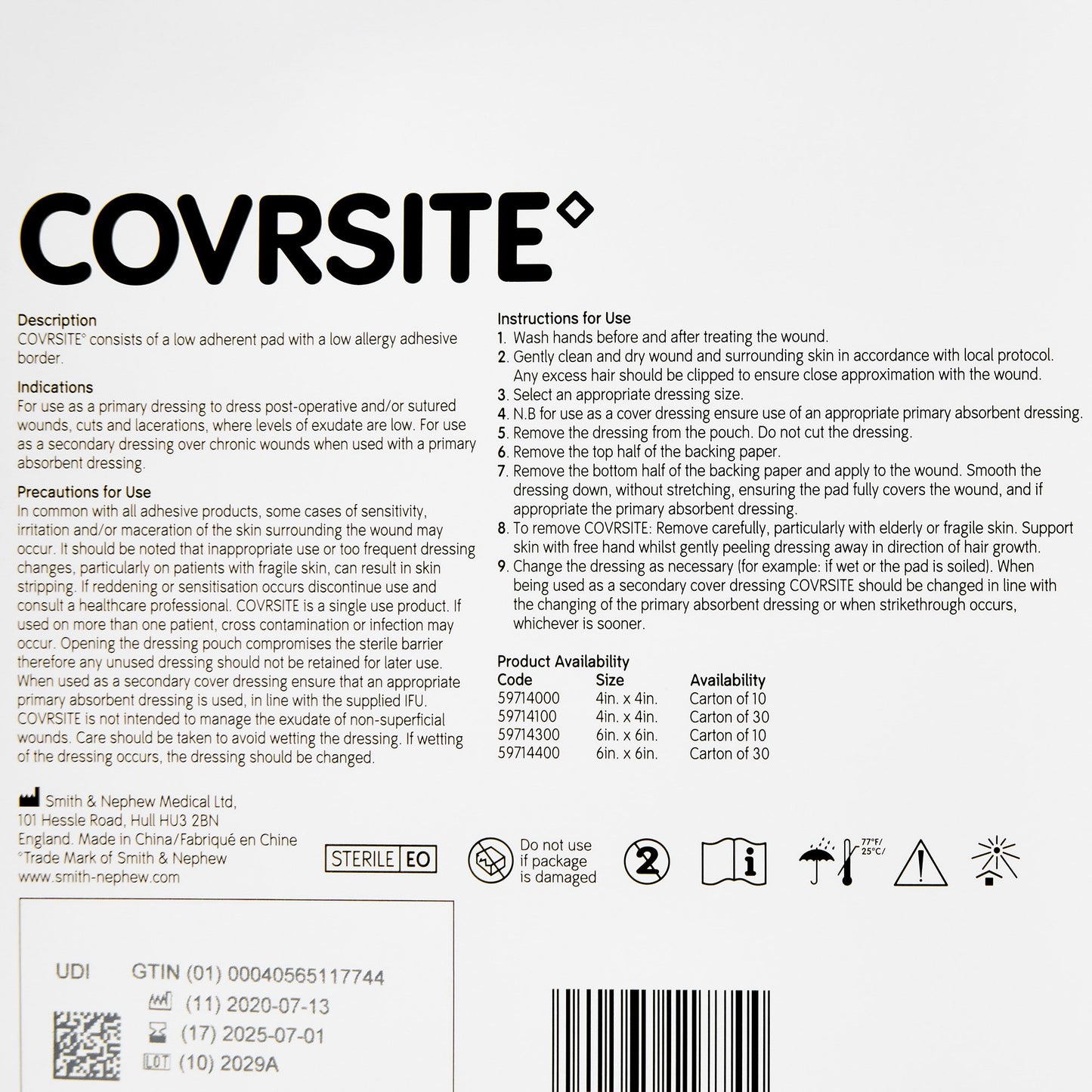 DRESSING, COVRSITE 6"X6"