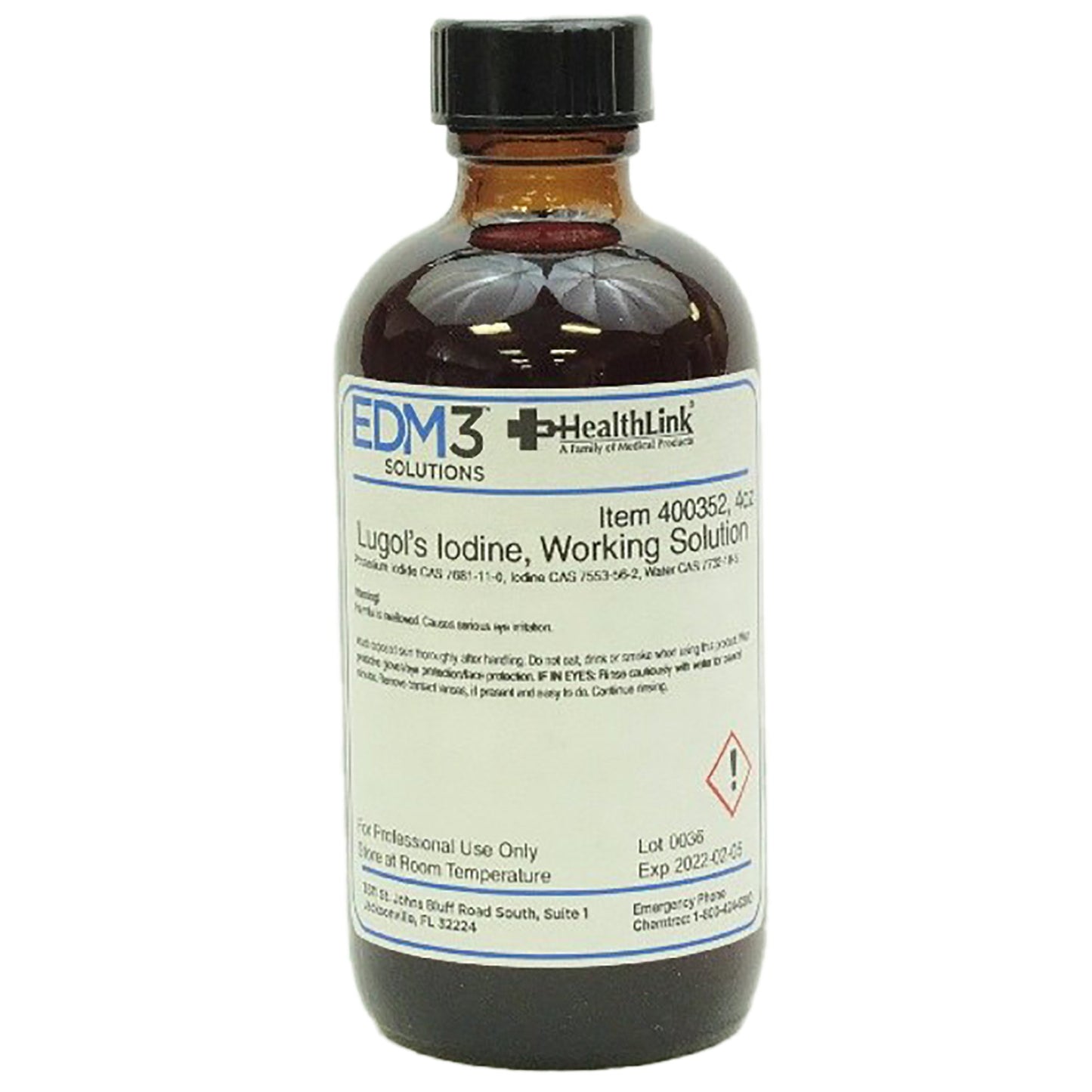 STAIN, LUGOLS IODINE LESS THAN1% 4OZ