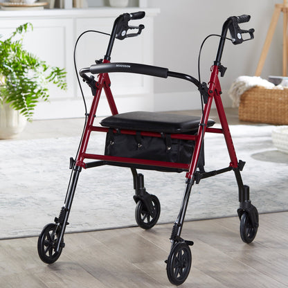 ROLLATOR, WALKER 6" WHEEL LOOPBRAKE UNIVERSAL RED