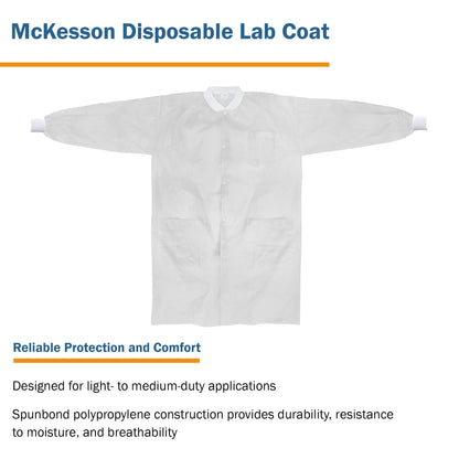 COAT, LAB KNITCUFF LF WHT SM/MED