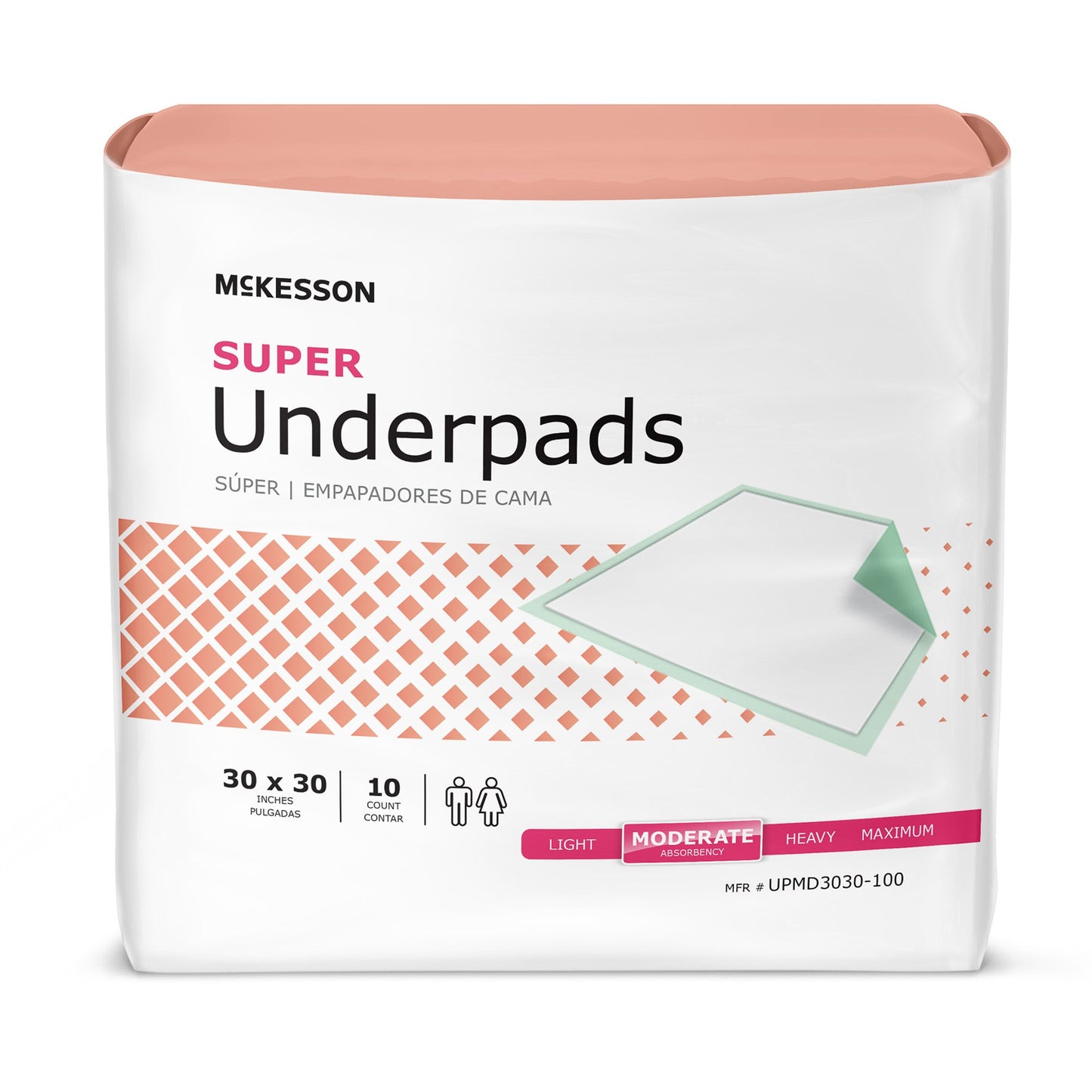 UNDERPAD, MODERATE ABSRB 30"X30"