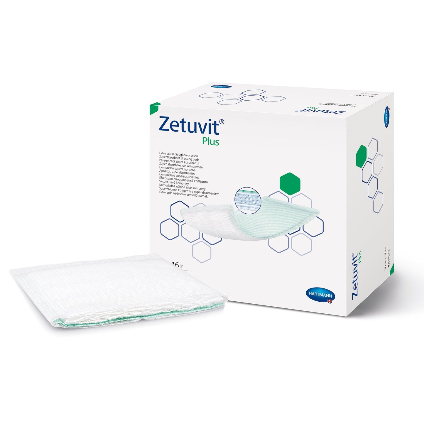 DRESSING, WOUND ZETUVIT PLUS W/SAP 8"X16"