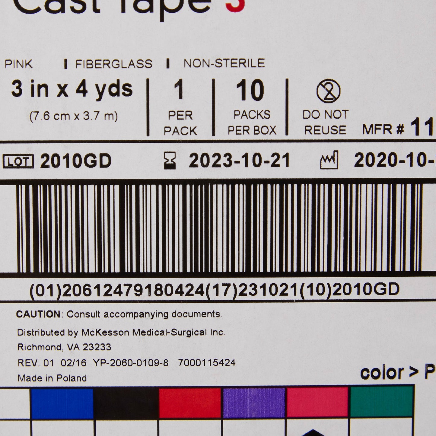 TAPE, CAST PNK LF 3"X4YDS