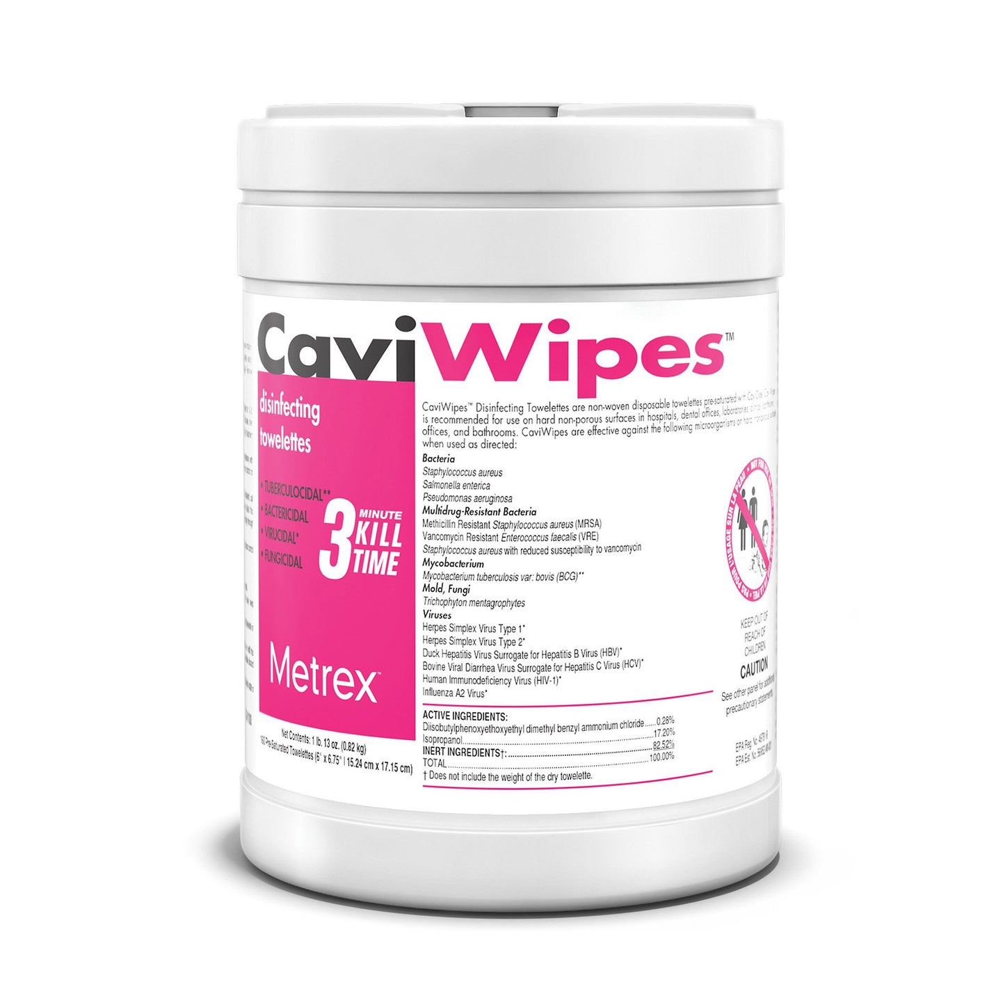 WIPE, DISINFECTANT CAVIWIPES6"X6.7"