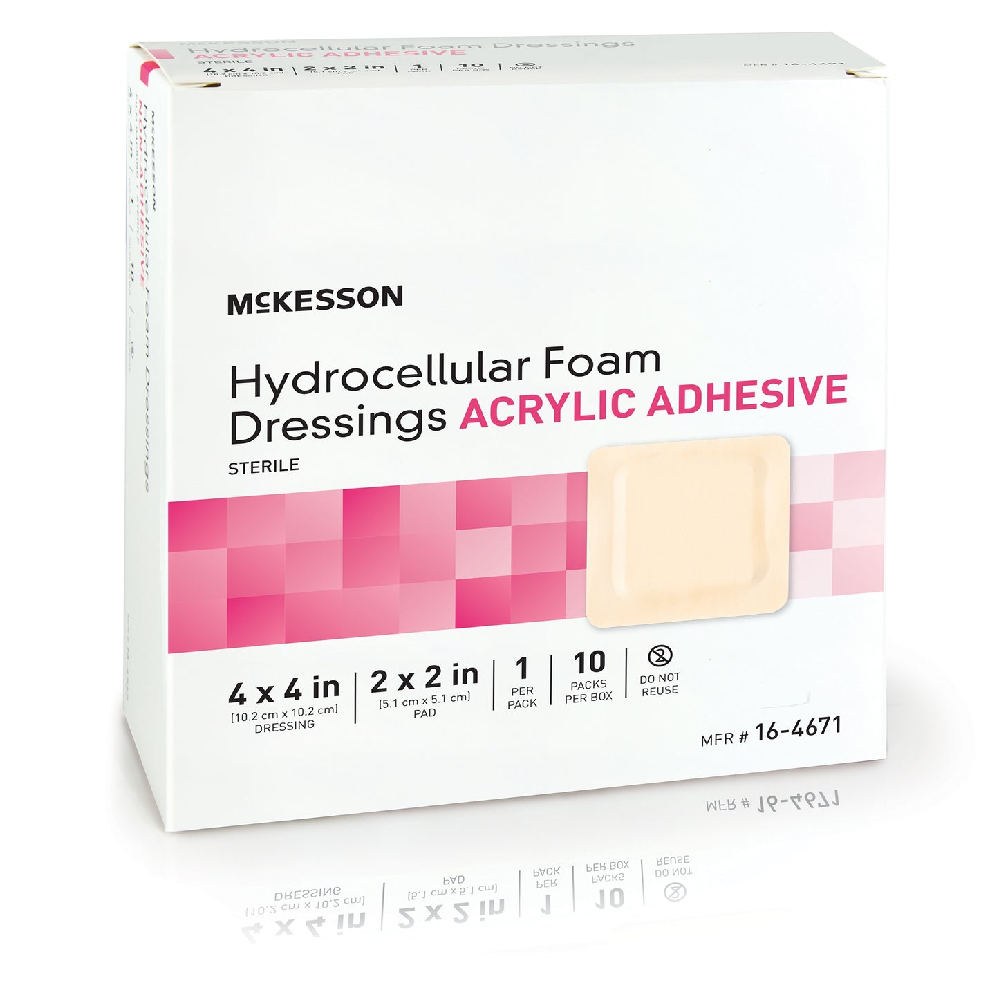 DRESSING, HYDROCELLULAR ADH STR FOAM 4"X4"
