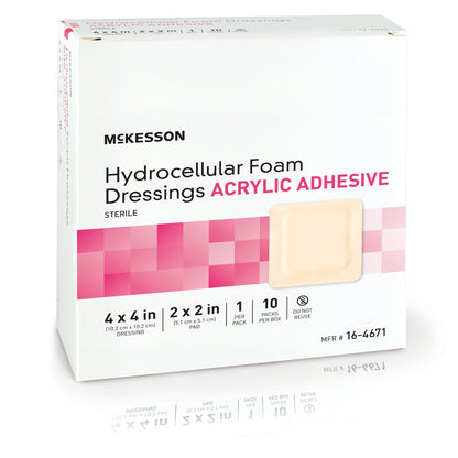 DRESSING, HYDROCELLULAR ADH STR FOAM 4"X4"