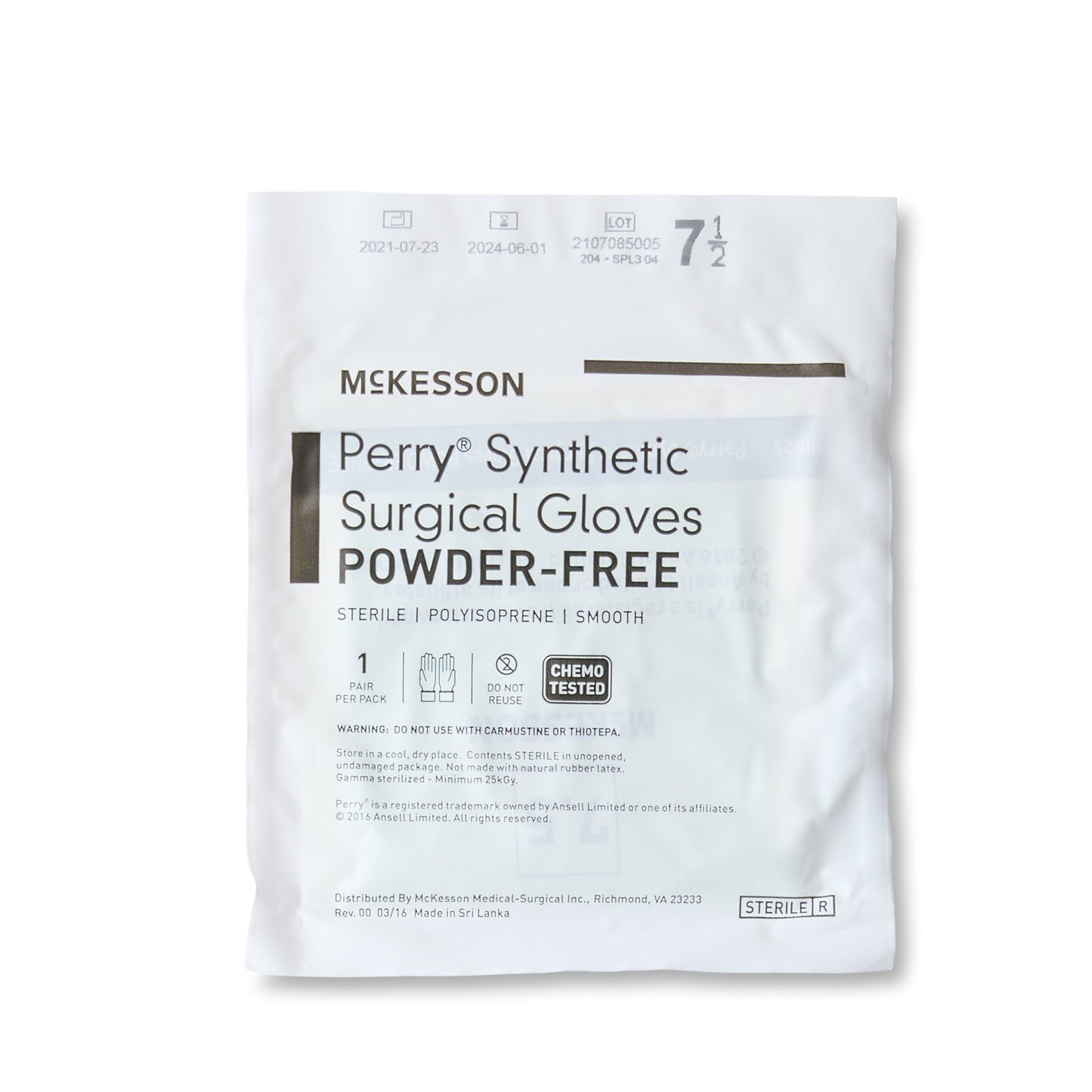 GLOVE, SURG PLYISO 7.5 STR2 SMTH CHEMO