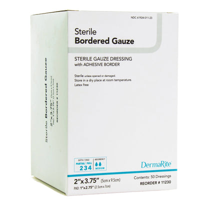 GAUZE, BORDERED STERILE ISLAND2X3.75