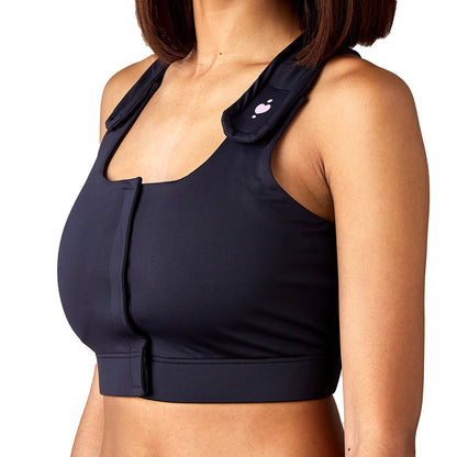 BRA, PST-OP SERENA W/PCKT PUFFADJ STRAP BLK XLG