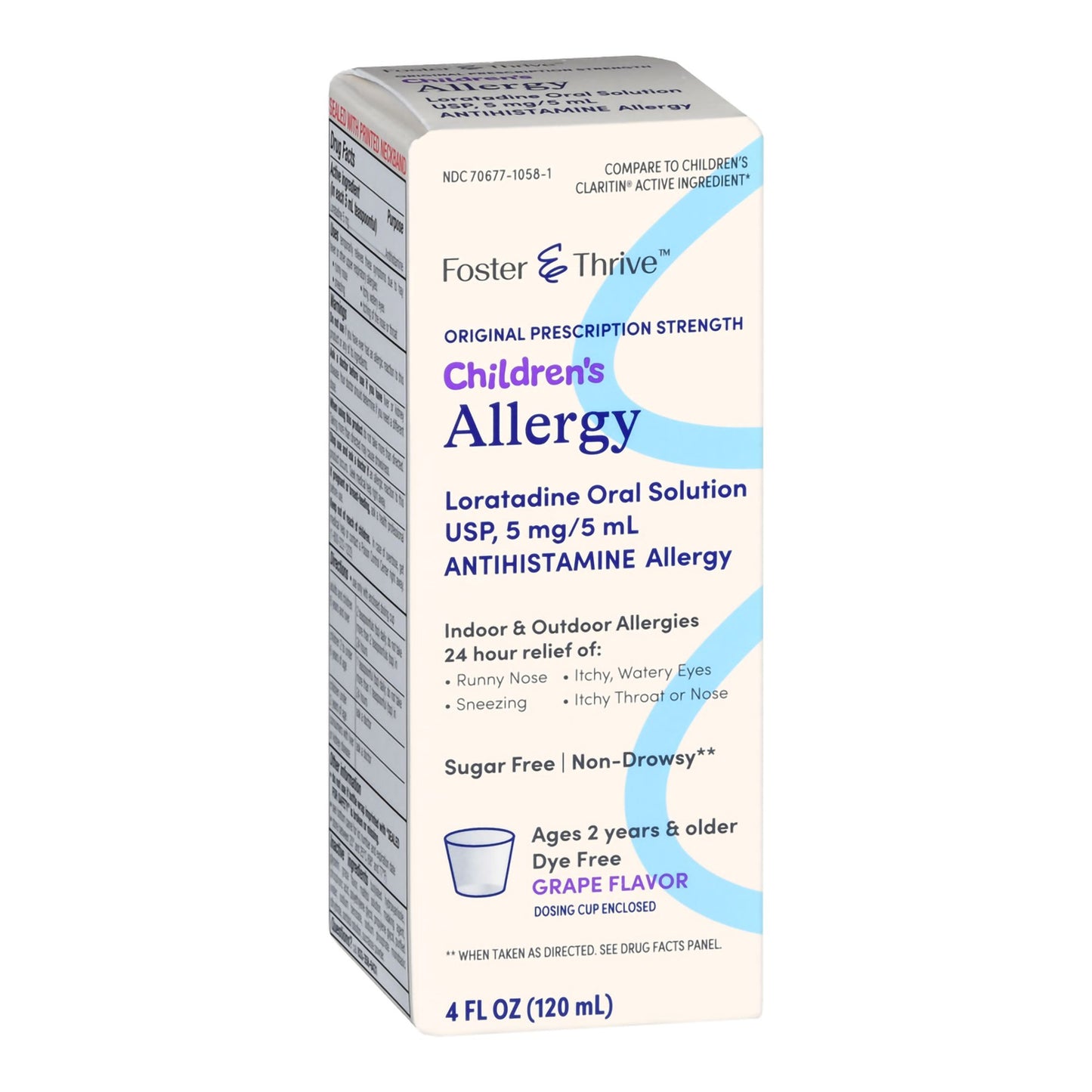 LORATADINE, SYRP FT CHILDRENSALLERGY SUG/FREE GRAPE 4OZ