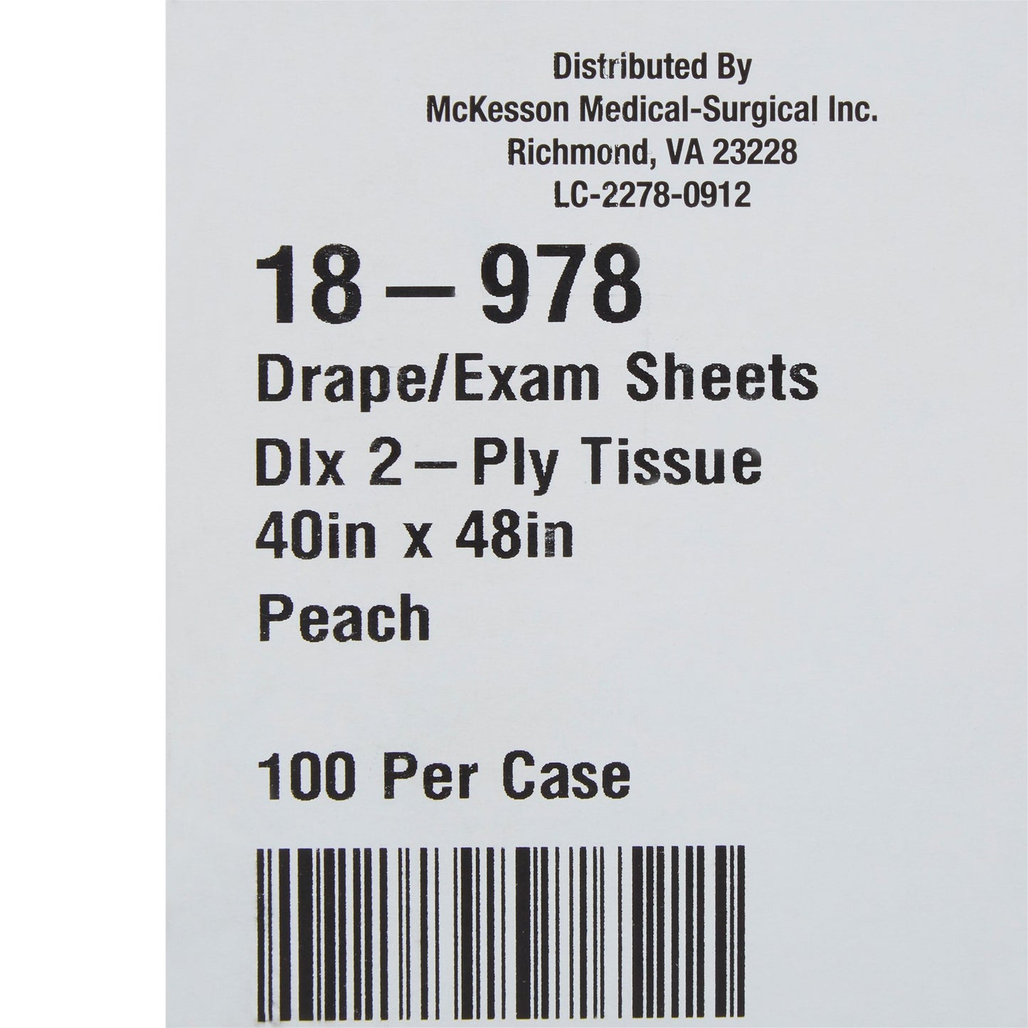 SHEET, DRAPE 2PLY PEACH 40X48